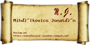 Mihálkovics Jonatán névjegykártya